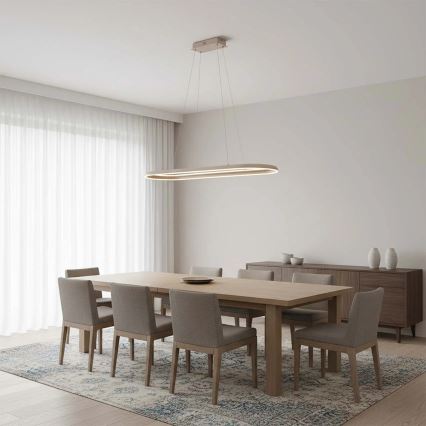 LED κρεμαστό φωτιστικό με καλώδιο CASHMERE LED/80W/230V 30x100 cm λευκό