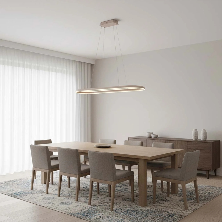 LED κρεμαστό φωτιστικό με καλώδιο CASHMERE LED/80W/230V 30x100 cm λευκό