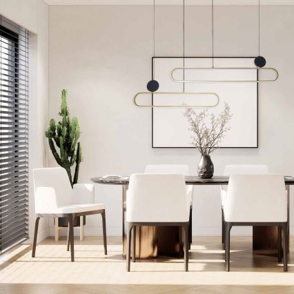 LED κρεμαστό φωτιστικό με καλώδιο FLORENTYNA LED/48W/230V 4000K χρυσό/μαύρο