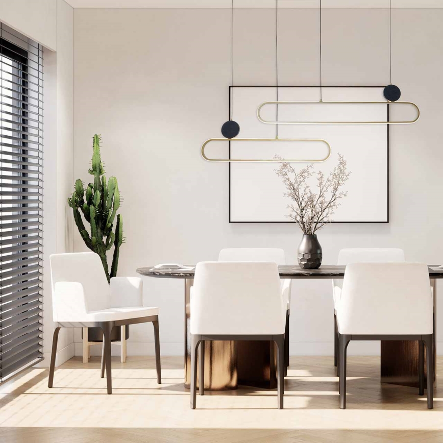 LED κρεμαστό φωτιστικό με καλώδιο FLORENTYNA LED/48W/230V 4000K χρυσό/μαύρο