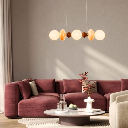 LED κρεμαστό φωτιστικό με καλώδιο FLORES LED/20W/230V χρυσό/πορτοκαλί/καφέ