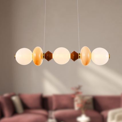 LED κρεμαστό φωτιστικό με καλώδιο FLORES LED/20W/230V χρυσό/πορτοκαλί/καφέ