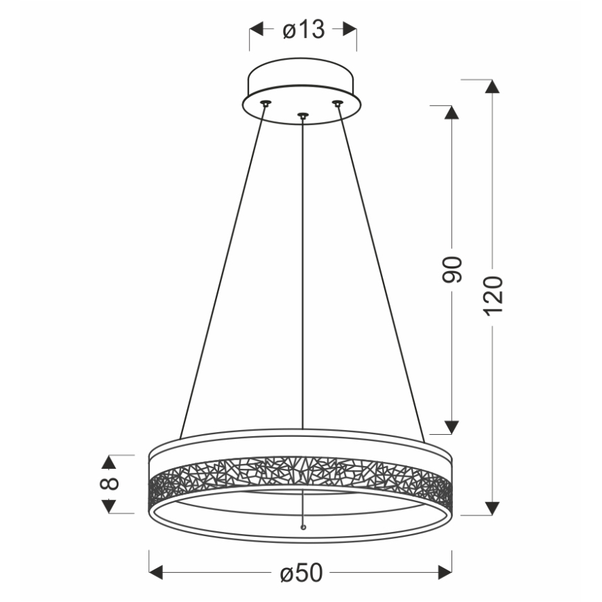 LED κρεμαστό φωτιστικό με καλώδιο FROZI LED/32W/230V διάμ. 50 cm χρυσό