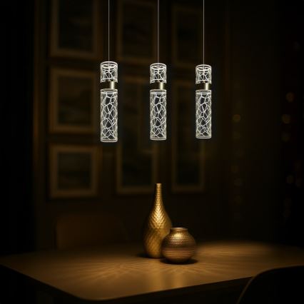 LED κρεμαστό φωτιστικό με καλώδιο LAGOS LED/8W/230V, χρυσό