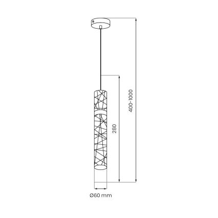 LED κρεμαστό φωτιστικό με καλώδιο LAGOS LED/8W/230V, χρυσό