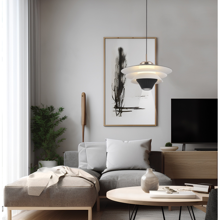 LED κρεμαστό φωτιστικό με καλώδιο MANLEY LED/5W/230V μαύρο/λευκό