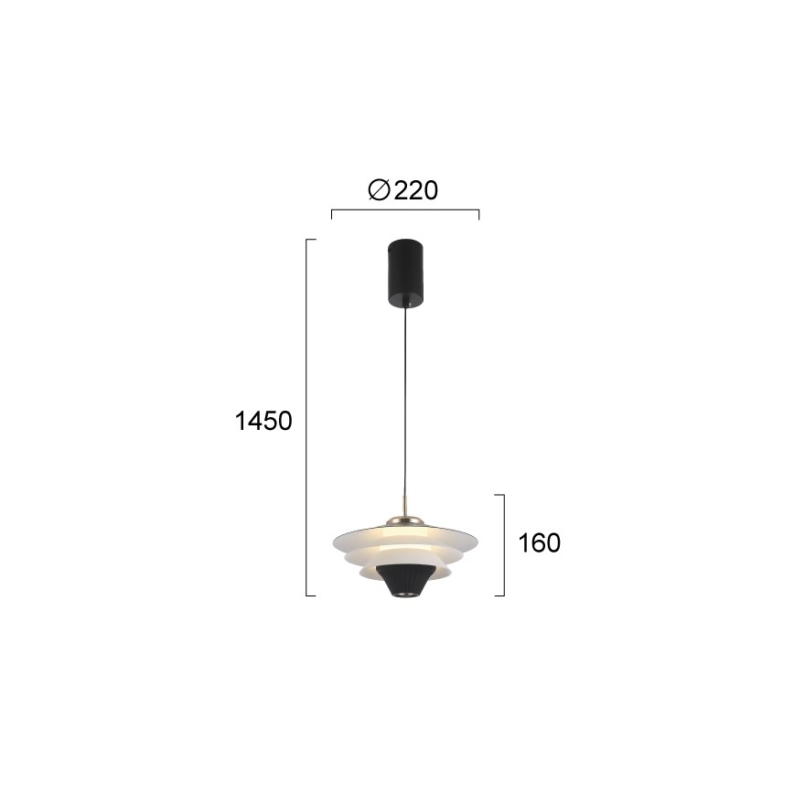 LED κρεμαστό φωτιστικό με καλώδιο MANLEY LED/5W/230V μαύρο/λευκό