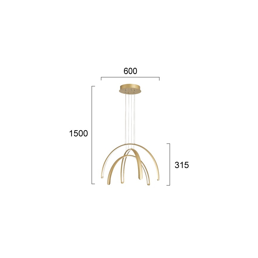 LED κρεμαστό φωτιστικό με καλώδιο MEGAN LED/41W/230V χρυσό