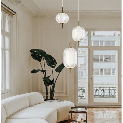 LED κρεμαστό φωτιστικό με καλώδιο PELLUCID LED/20W/230V μπρονζέ/μαύρο