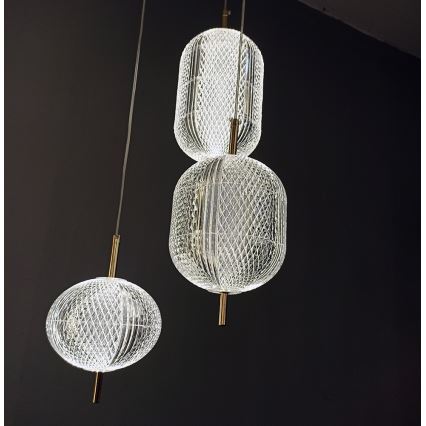 LED κρεμαστό φωτιστικό με καλώδιο PELLUCID LED/20W/230V μπρονζέ/μαύρο