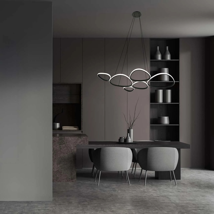 LED κρεμαστό φωτιστικό με καλώδιο PETRA LED/58W/230V 4000K μαύρο