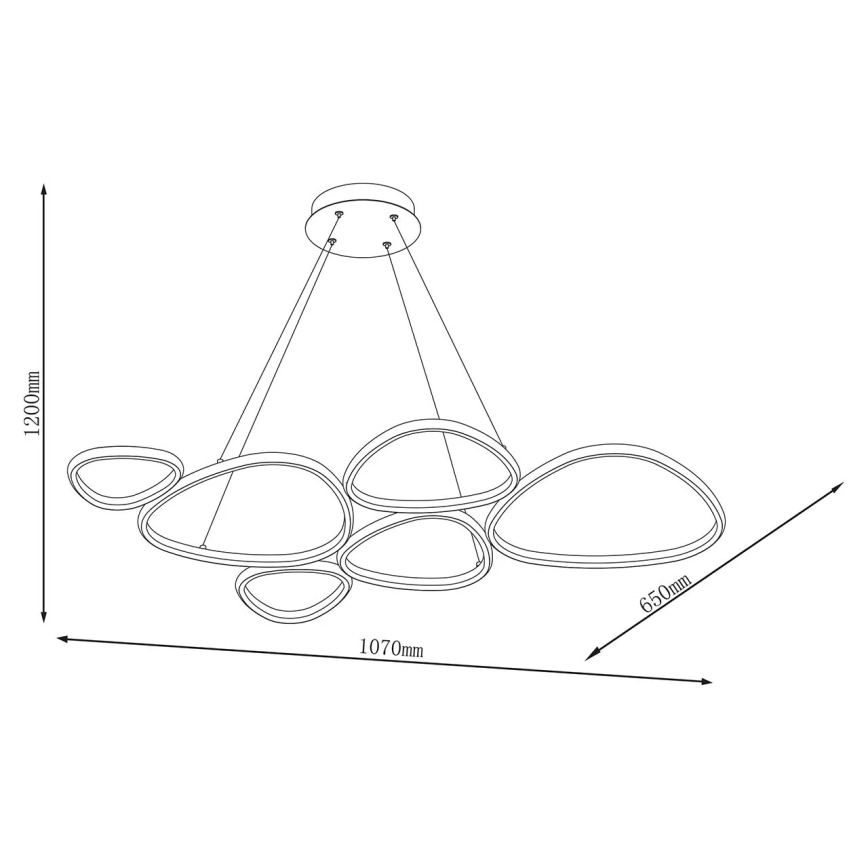 LED κρεμαστό φωτιστικό με καλώδιο PETRA LED/58W/230V 4000K μαύρο