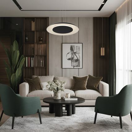 LED κρεμαστό φωτιστικό με καλώδιο PIATTINO LED/30W/230V 2700/3200/4000K διάμ. 40 cm μαύρο