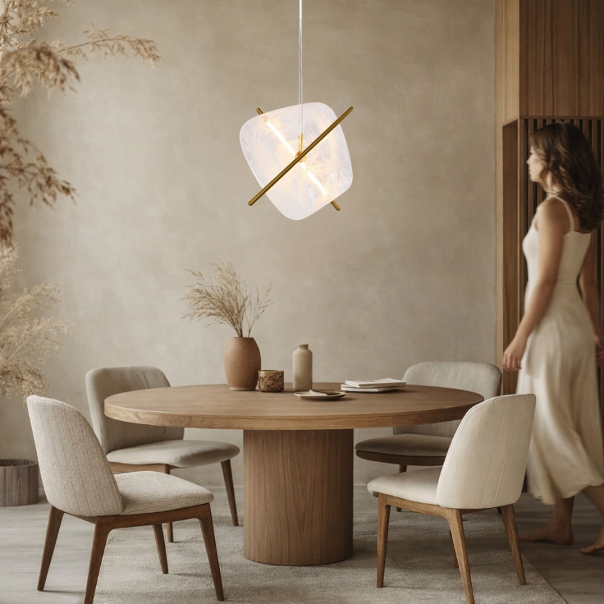 LED κρεμαστό φωτιστικό με καλώδιο RELAX LED/15W/230V χρυσό/λευκό