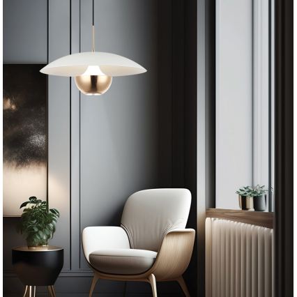 LED Κρεμαστό φωτιστικό με καλώδιο VALIA LED/9W/230V λευκό/χρυσό