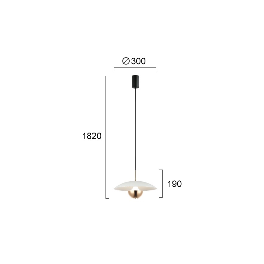 LED Κρεμαστό φωτιστικό με καλώδιο VALIA LED/9W/230V λευκό/χρυσό
