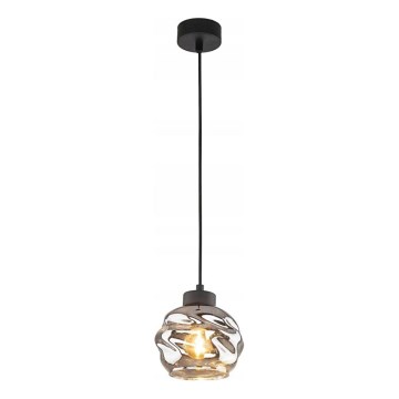 LED κρεμαστό φωτιστικό με καλώδιο ZULIA 1xE27/15W/230V μαύρο/καπνιστό μαύρο