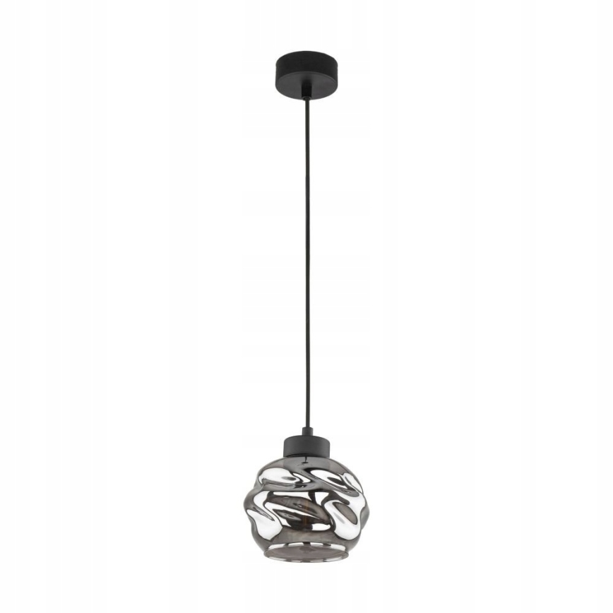 LED κρεμαστό φωτιστικό με καλώδιο ZULIA 1xE27/15W/230V μαύρο/καπνιστό μαύρο