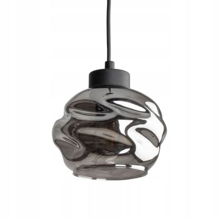 LED κρεμαστό φωτιστικό με καλώδιο ZULIA 1xE27/15W/230V μαύρο/καπνιστό μαύρο