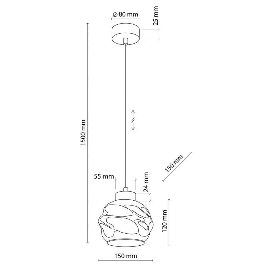 LED κρεμαστό φωτιστικό με καλώδιο ZULIA 1xE27/15W/230V μαύρο/καπνιστό μαύρο
