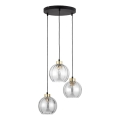 LED κρεμαστό φωτιστικό με σύρμα DEVI 3xE27/15W/230V μαύρο/διάφανο
