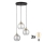 LED κρεμαστό φωτιστικό με σύρμα DEVI 3xE27/15W/230V μαύρο/διάφανο