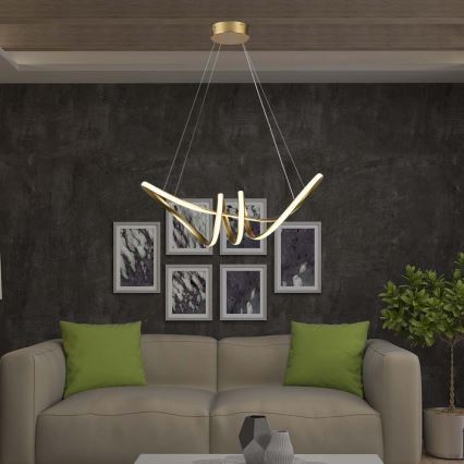 LED Κρεμαστό φωτιστικό οροφής LED/24W/230V 3000K χρυσαφί