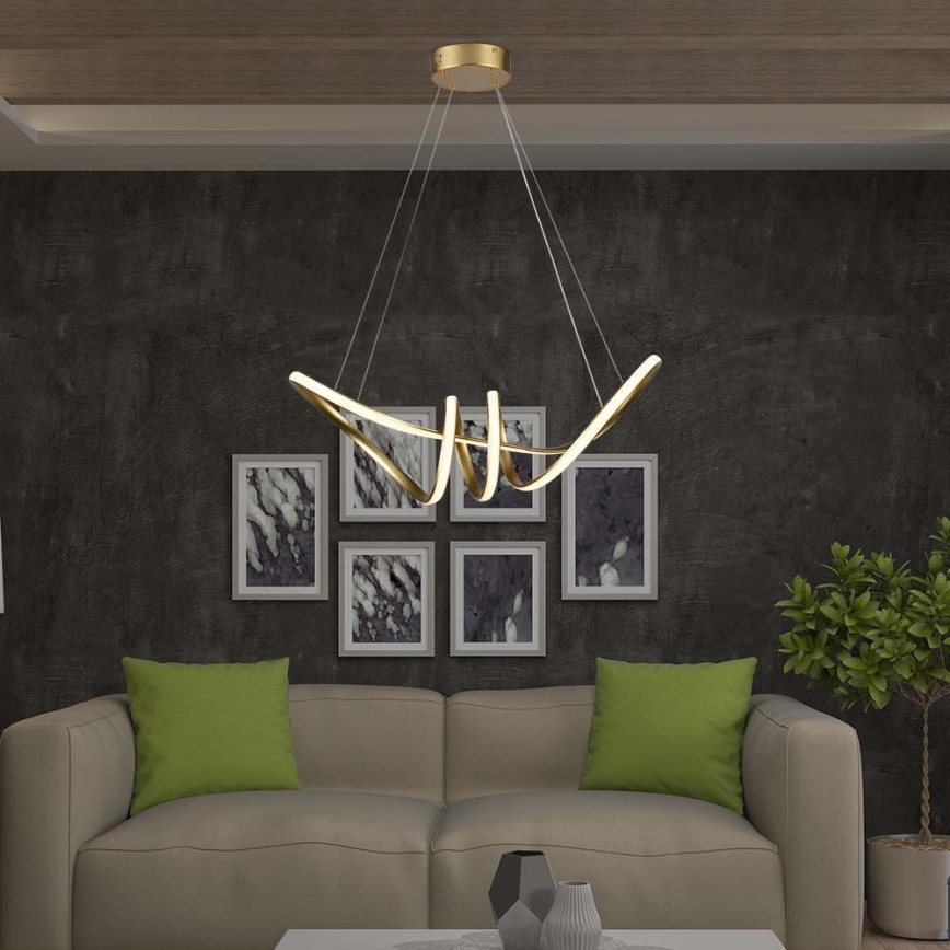 LED Κρεμαστό φωτιστικό οροφής LED/24W/230V 3000K χρυσαφί