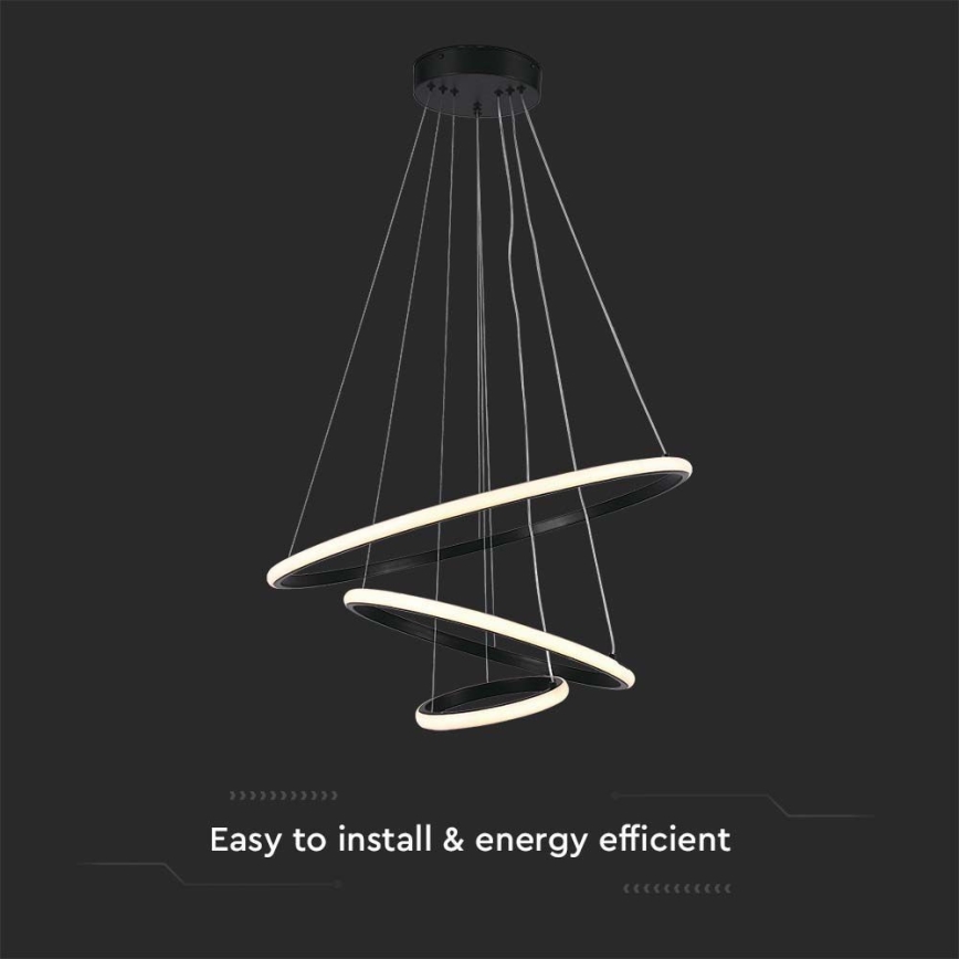 LED Κρεμαστό φωτιστικό οροφής LED/32W/230V 3000K μαύρο