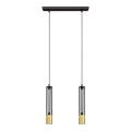 LED Κρεμαστό φωτιστικό οροφής ράγα BARS 2xGU10/4,8W/230V μαύρο/χρυσαφί