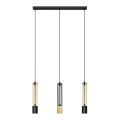LED Κρεμαστό φωτιστικό οροφής ράγα BARS 3xGU10/4,8W/230V μαύρο/χρυσό