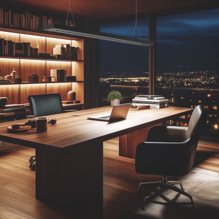 LED Κρεμαστό φωτιστικό/οροφής PLANK LED/20/30/40W/230V 2700/4000/6000K CRI 90 μαύρο