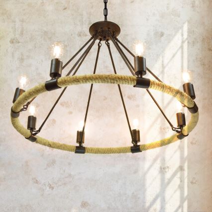 LED Κρεμαστό φωτιστικό οροφής ROPE ARTHUR 8xE27/6W/230V