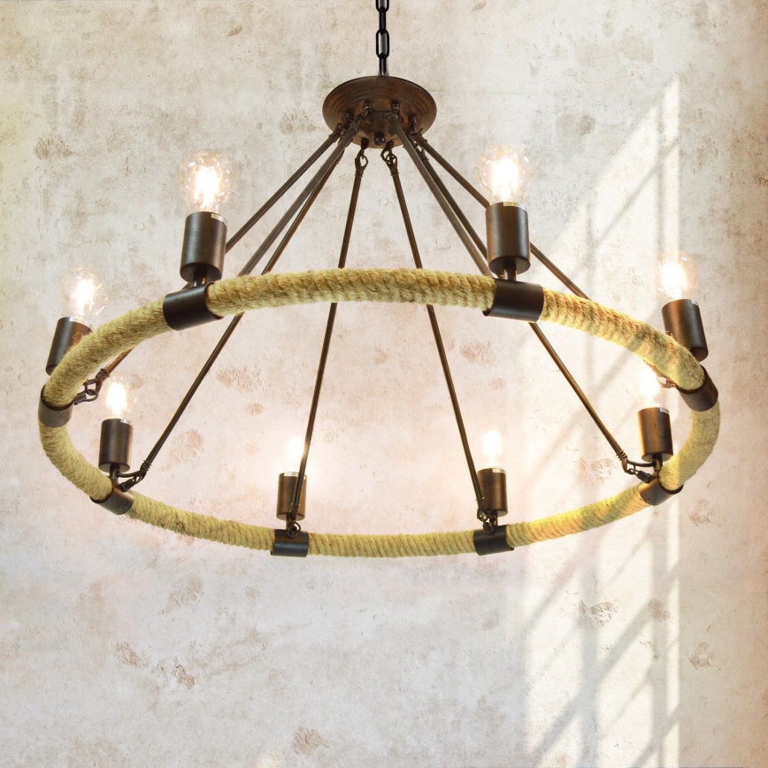 LED Κρεμαστό φωτιστικό οροφής ROPE ARTHUR 8xE27/6W/230V