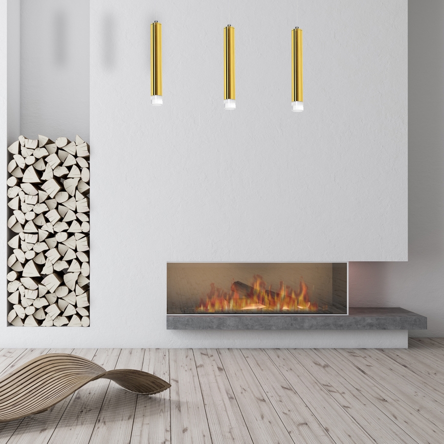 LED Κρεμαστό πολύφωτο GOLDIE 3xLED/15W/230V χρυσό