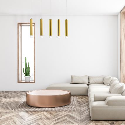 LED Κρεμαστό πολύφωτο GOLDIE 5xLED/25W/230V χρυσό