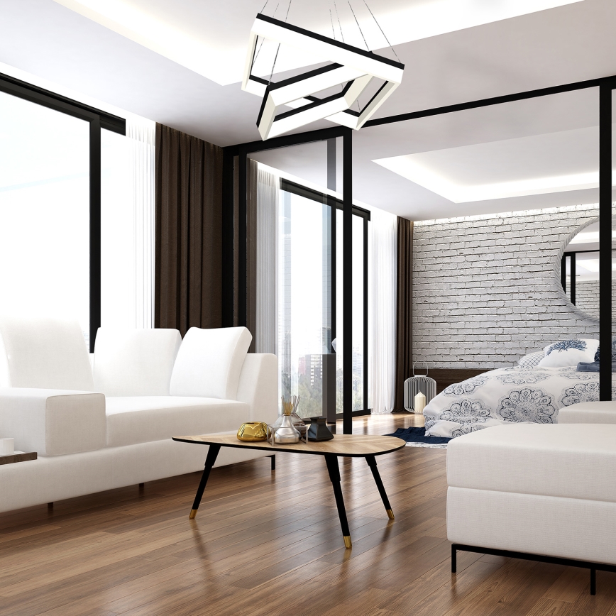 LED Κρεμαστό πολύφωτο NERO 2xLED/80W/230V