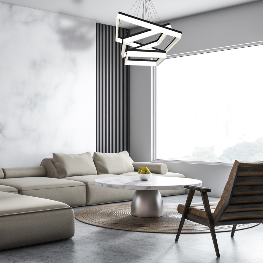 LED Κρεμαστό πολύφωτο NERO 3xLED/140W/230V