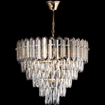 LED κρεμαστός πολυέλαιος σε αλυσίδα 9xE27/60W/230V + 6xLED/6W, Ø 50 cm, χρυσός