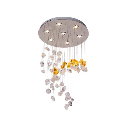 Κρυστάλλινο LED οροφής φωτιστικό AVARA LED/24W/230V Ø 40 cm γυαλιστερό χρώμιο + τηλεχειριστήριο