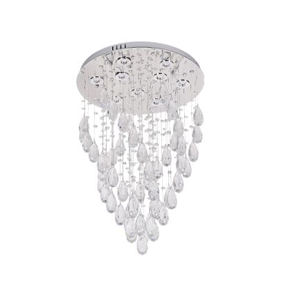 Κρυσταλλικό φωτιστικό οροφής MAJURO LED/30W/230V, διάμ. 45 cm, γυαλισμένο χρώμιο + τηλεχειριστήριο