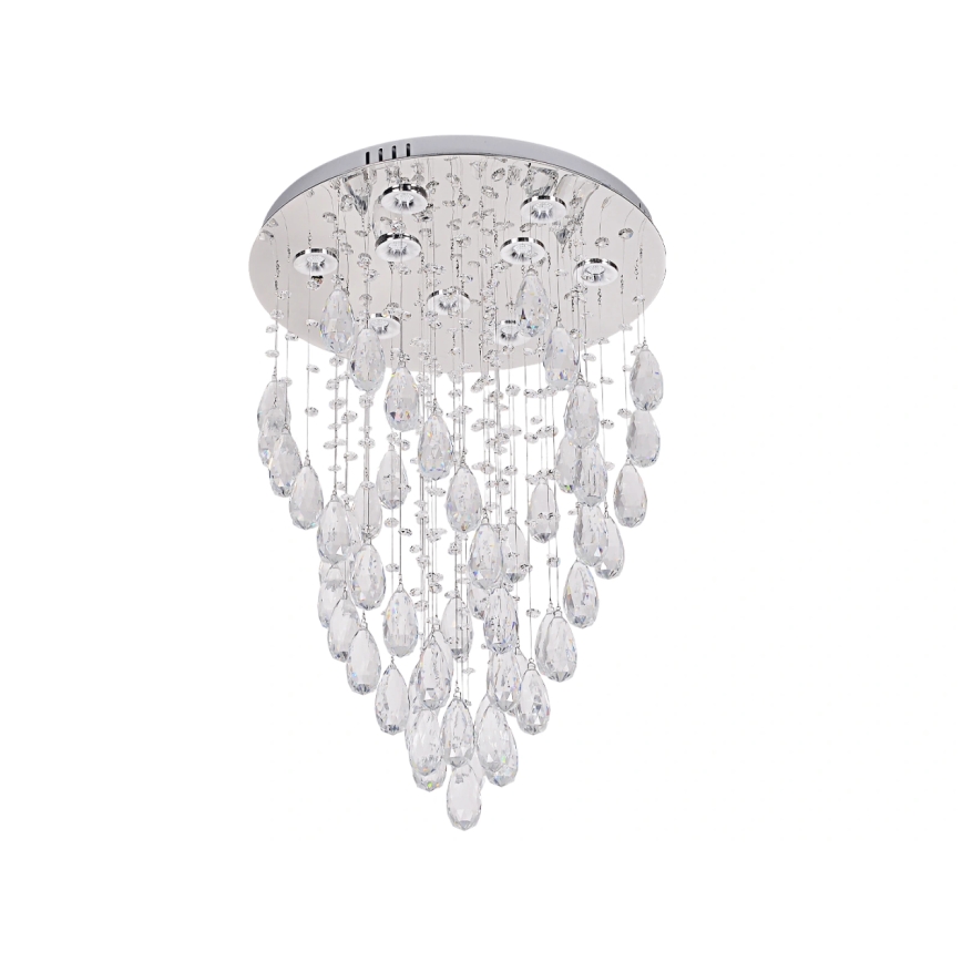 Κρυσταλλικό φωτιστικό οροφής MAJURO LED/30W/230V, διάμ. 45 cm, γυαλισμένο χρώμιο + τηλεχειριστήριο