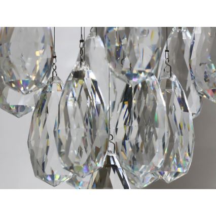 Κρυσταλλικό φωτιστικό οροφής MAJURO LED/30W/230V, διάμ. 45 cm, γυαλισμένο χρώμιο + τηλεχειριστήριο