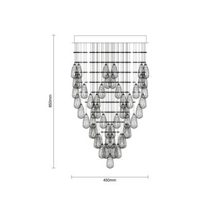 Κρυσταλλικό φωτιστικό οροφής MAJURO LED/30W/230V, διάμ. 45 cm, γυαλισμένο χρώμιο + τηλεχειριστήριο
