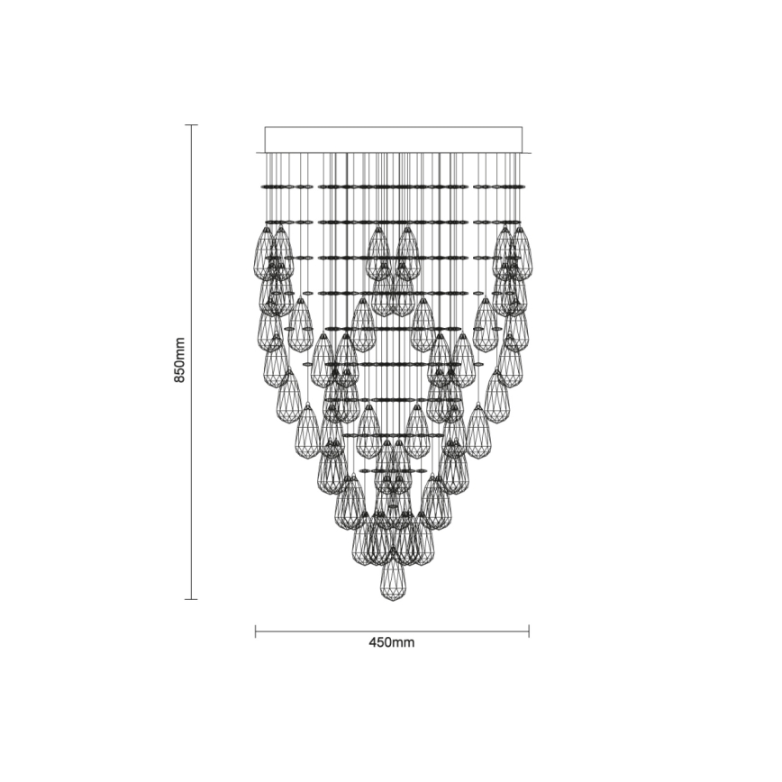 Κρυσταλλικό φωτιστικό οροφής MAJURO LED/30W/230V, διάμ. 45 cm, γυαλισμένο χρώμιο + τηλεχειριστήριο
