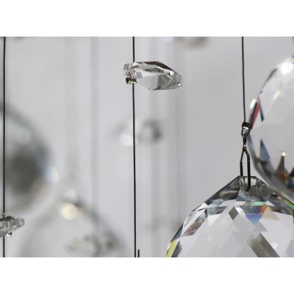 LED Κρυστάλλινο φωτιστικό οροφής NAURU LED/24W/230V Ø 40 εκ. γυαλιστερό χρώμιο + τηλεχειριστήριο