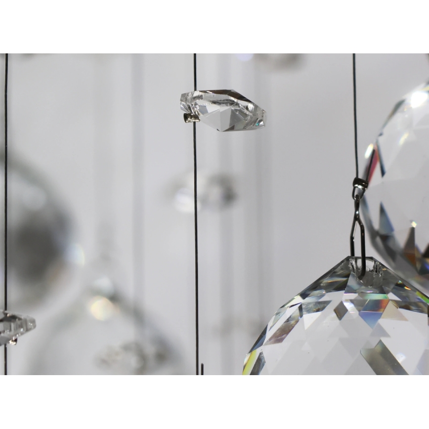 LED Κρυστάλλινο φωτιστικό οροφής NAURU LED/24W/230V Ø 40 εκ. γυαλιστερό χρώμιο + τηλεχειριστήριο