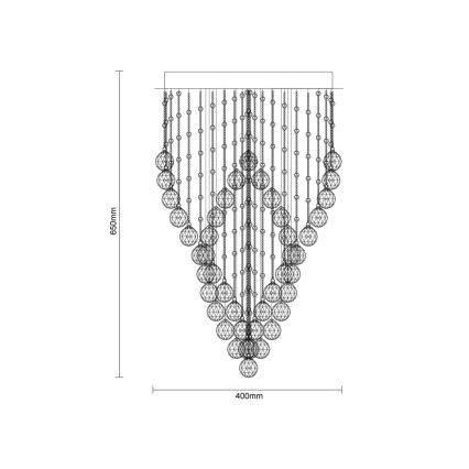 LED κρυστάλλινο φωτιστικό οροφής NAURU LED/30W/230V διάμ. 40 cm γυαλιστερό χρώμιο/μαύρο + τηλεχειριστήριο