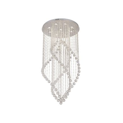 LED κρυστάλλινο φωτιστικό οροφής NAURU LED/30W/230V Ø 60 cm γυαλιστερό χρώμιο + τηλεχειριστήριο