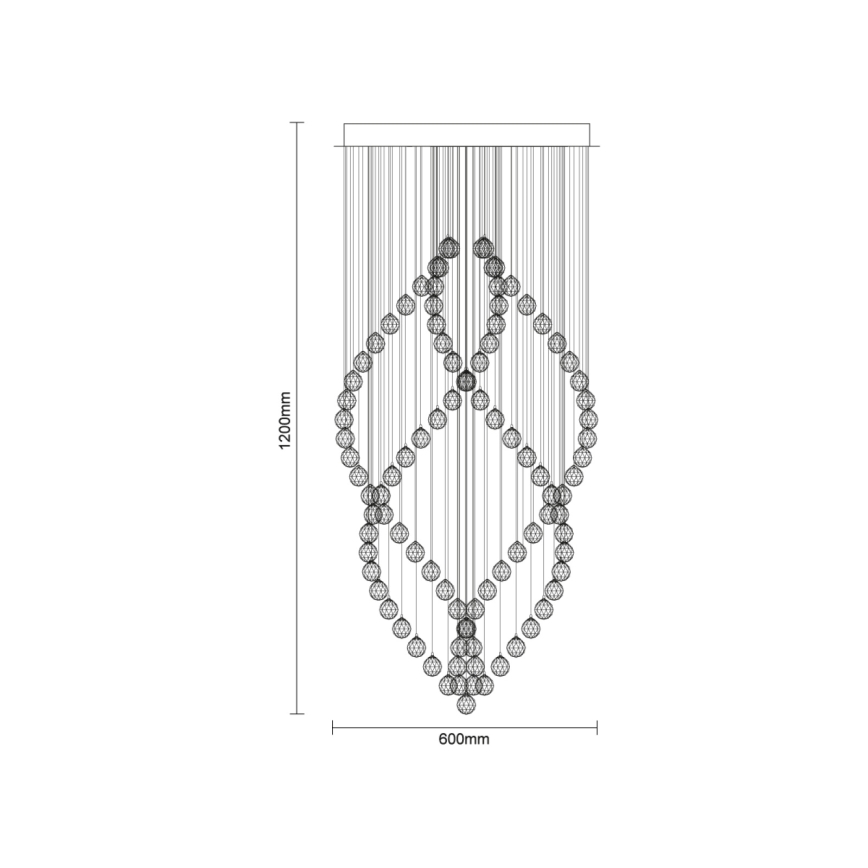 LED κρυστάλλινο φωτιστικό οροφής NAURU LED/30W/230V Ø 60 cm γυαλιστερό χρώμιο + τηλεχειριστήριο